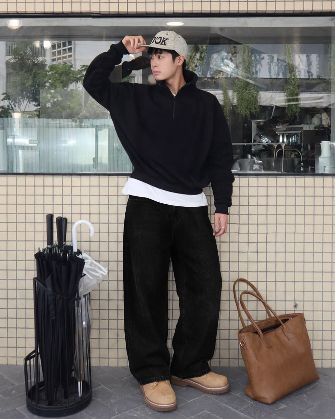 Inked Black Baggy Jeans