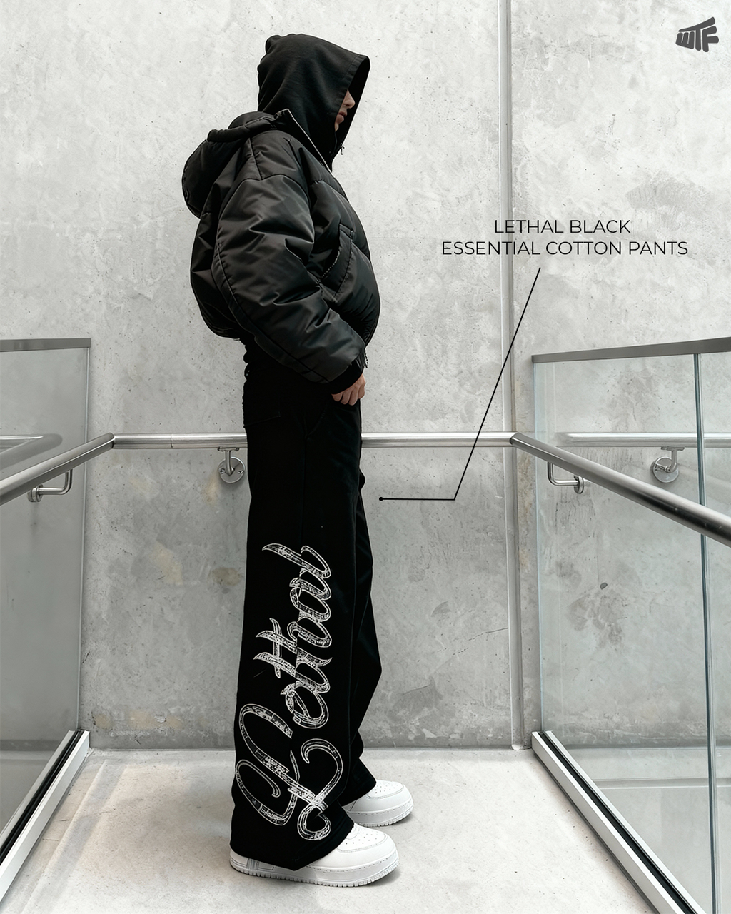 Lethal Black Essential Cotton Pants