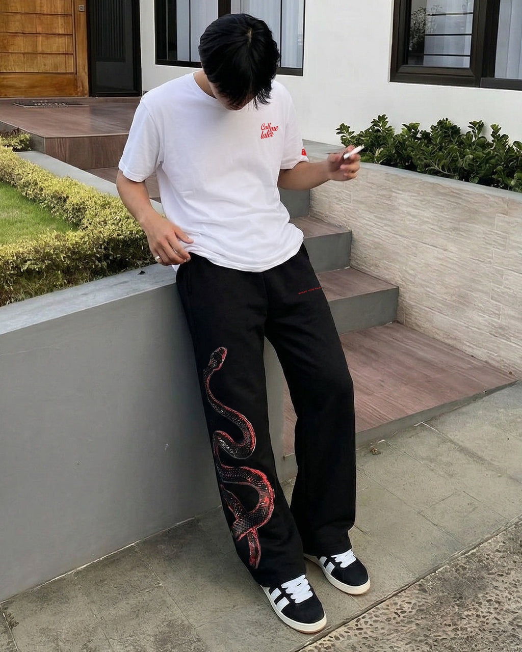 Venom Black Cotton Pants
