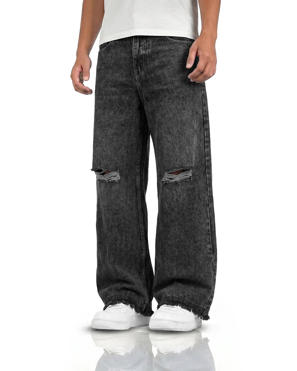 Lost Black Rugged Baggy Jeans