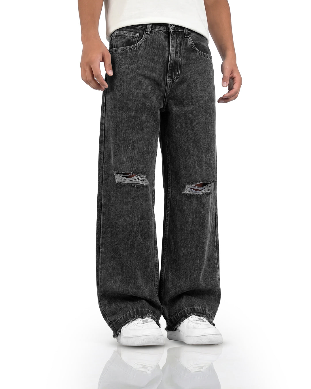 Lost Black Rugged Baggy Jeans