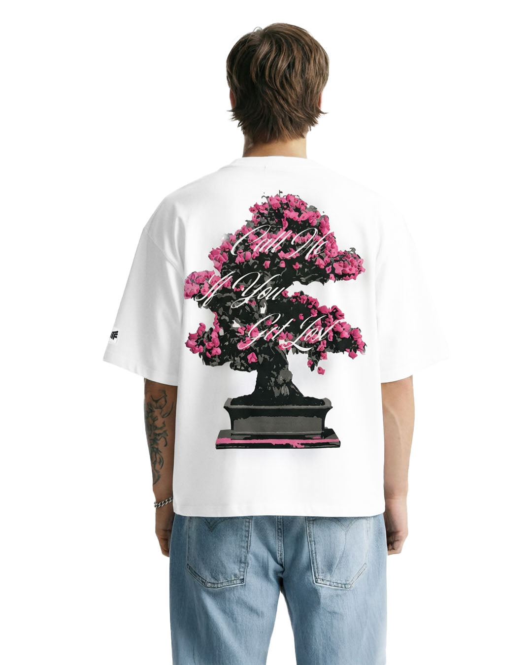 Lost Bloom Boxy-Fit White T-shirt