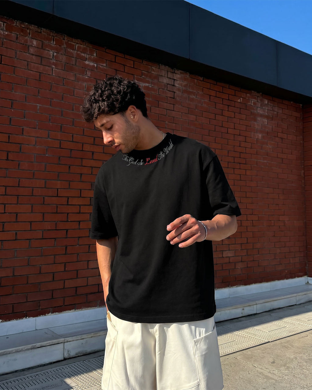 Lost Scriptures Black Embroidery T-Shirt