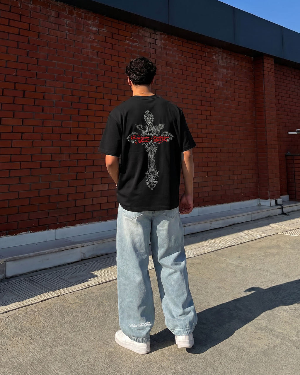 Lost Scriptures Black Embroidery T-Shirt