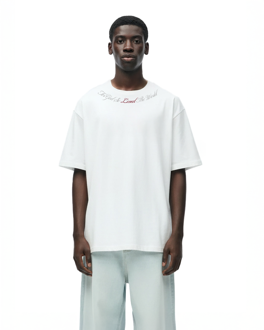 Lost Scriptures Embroidery White T-Shirt