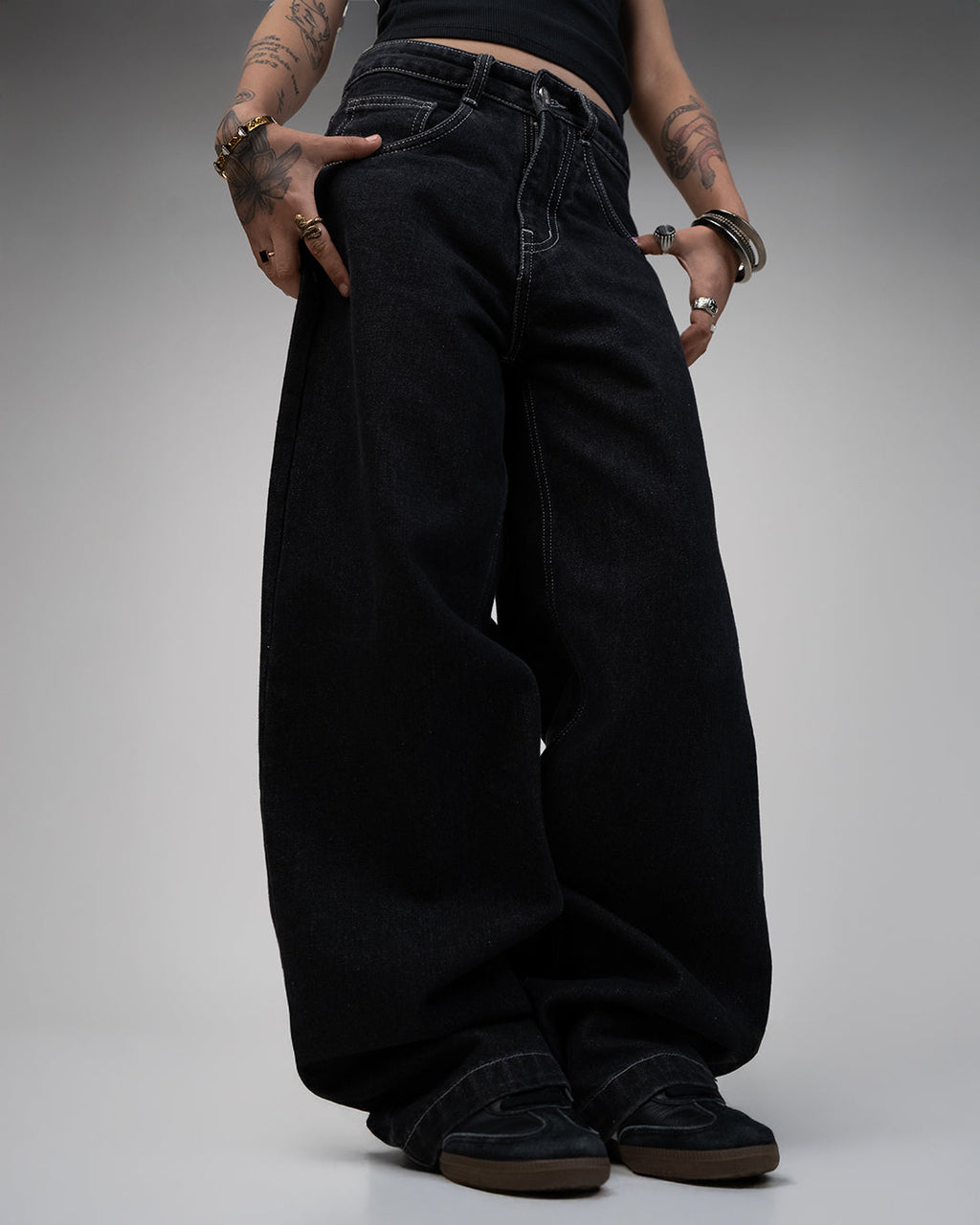 Midnight Black Baggy Jeans