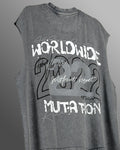 Mutation Grey Acid Wash Boxy Vest
