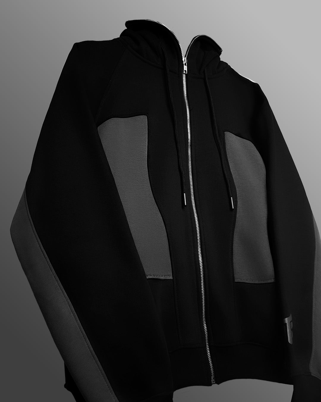 Ninja Masked Zipper Black Hoodie