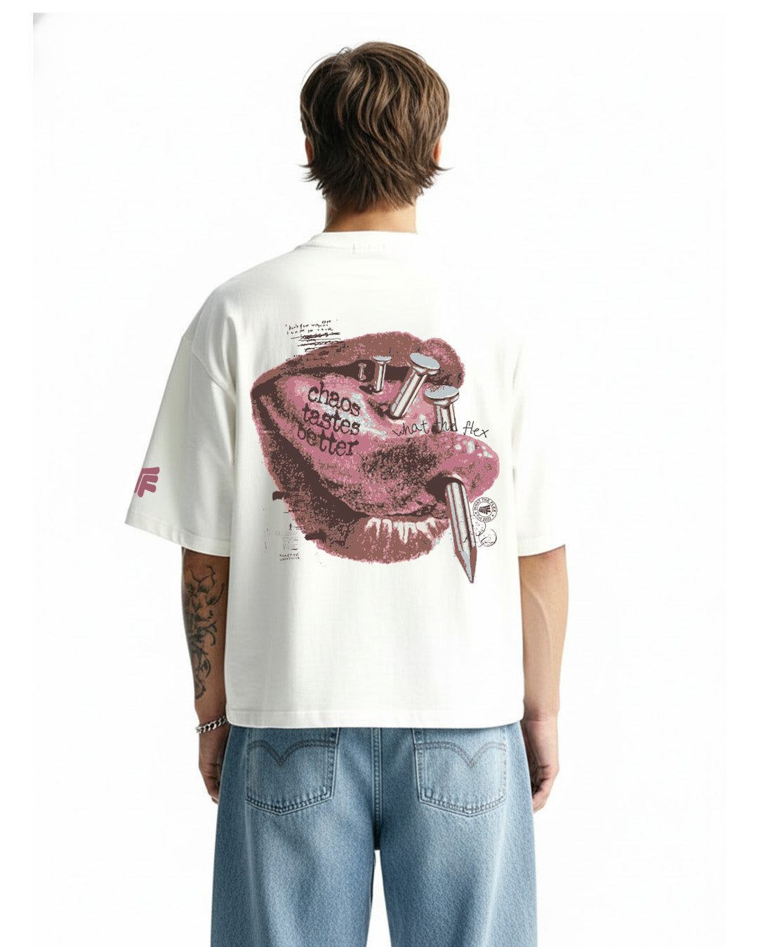 Riot Off White Boxy-Fit White T-shirt