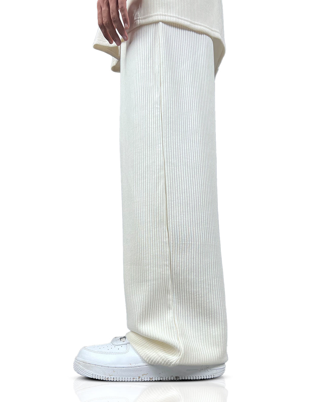 Cream Ribbed Pants