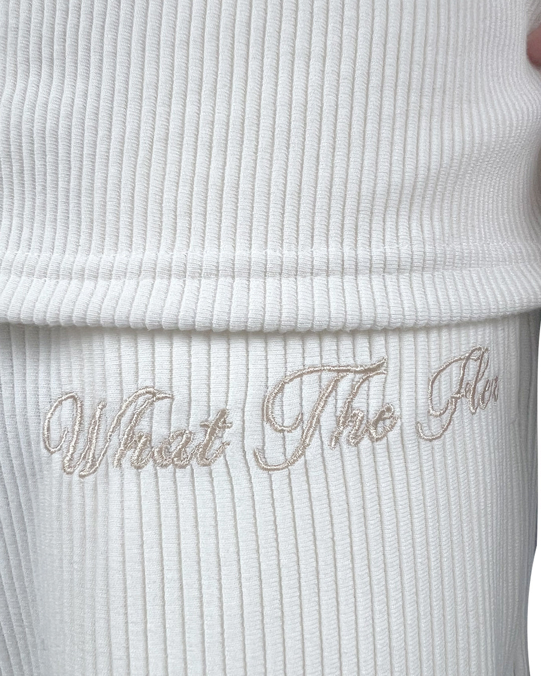 Cream Ribbed Pants
