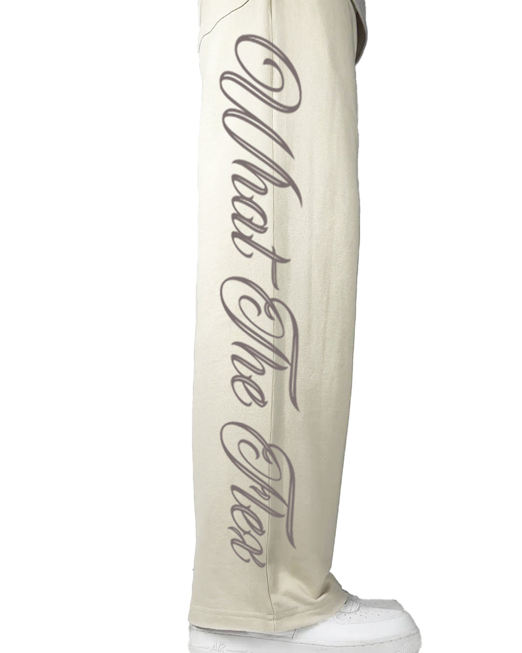 Scripted Cream Essential Cotton Pants