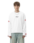 Still Up Full Sleeves Boxy-Fit White T-shirt
