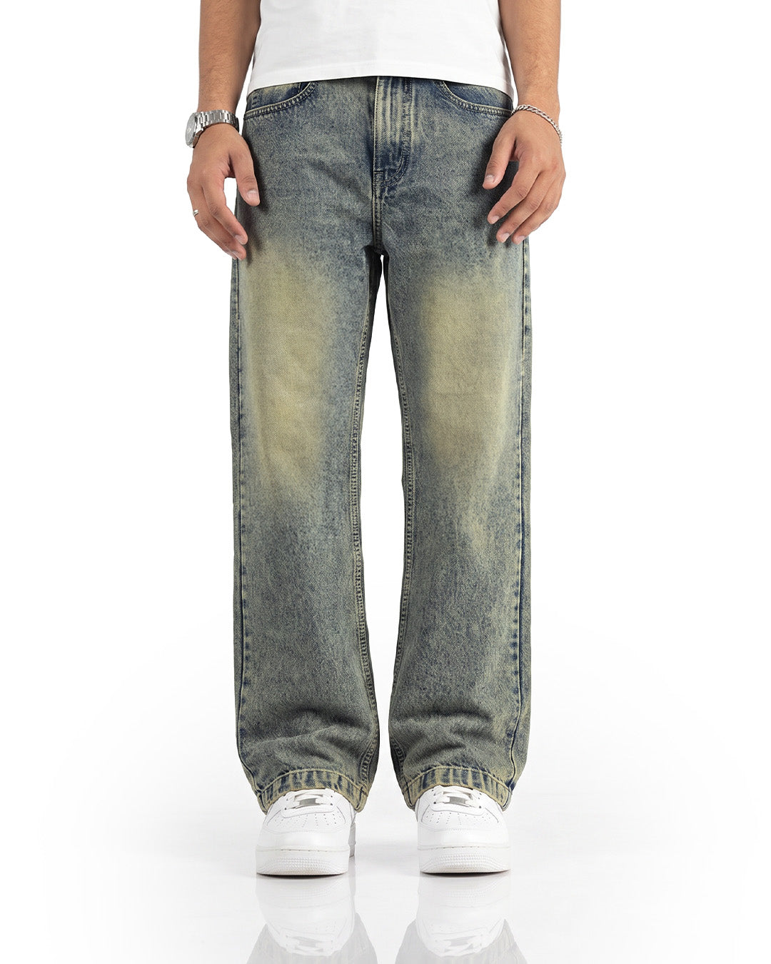 Burnt Blue Straight Cut Jeans