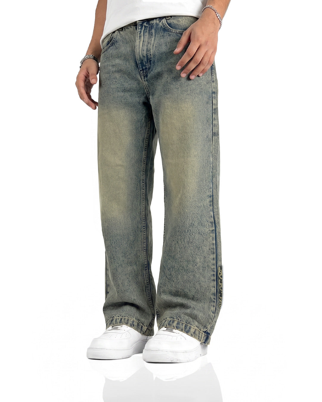 Burnt Blue Straight Cut Jeans
