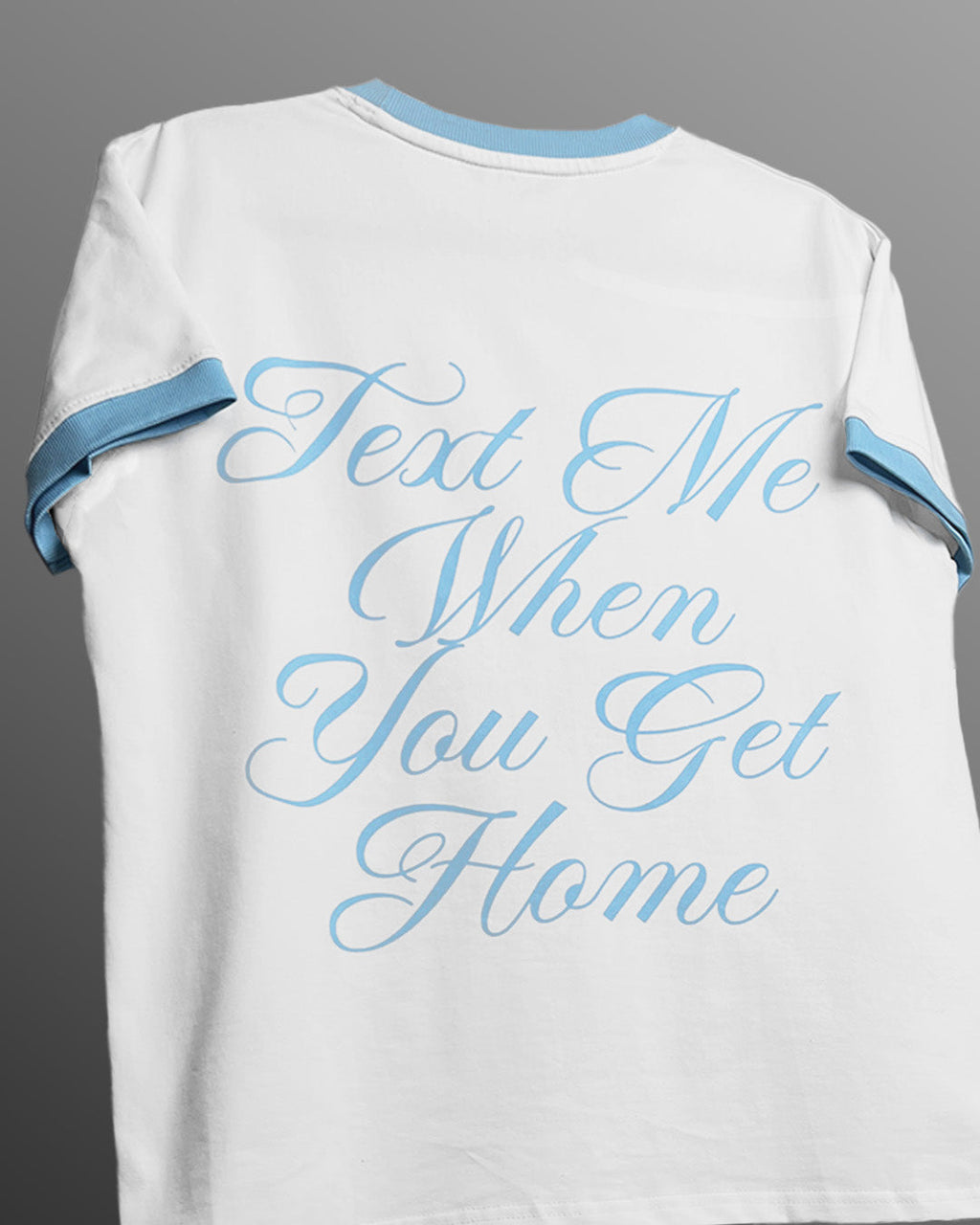 Text Me Slim Fit Ringer White T-shirt