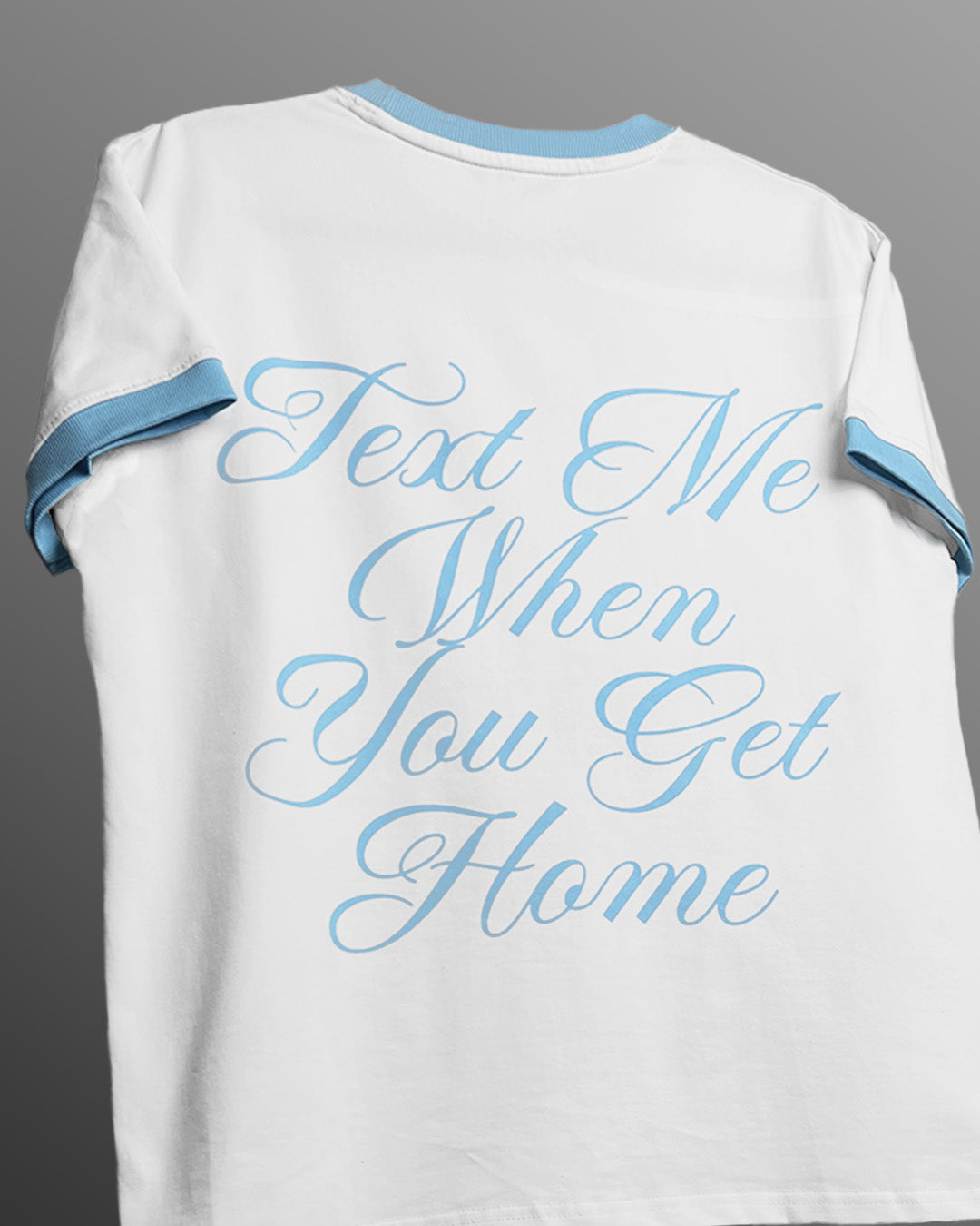 Text Me Slim Fit Ringer White T-shirt