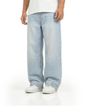 Upside Down Frost Blue Baggy Jeans