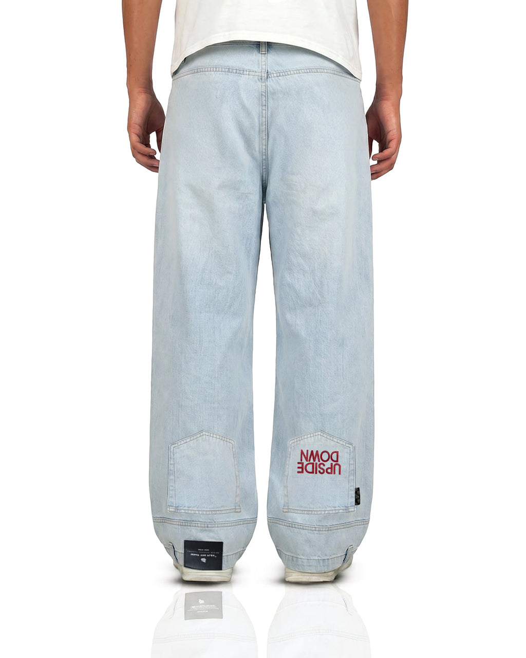 Upside Down Frost Blue Baggy Jeans