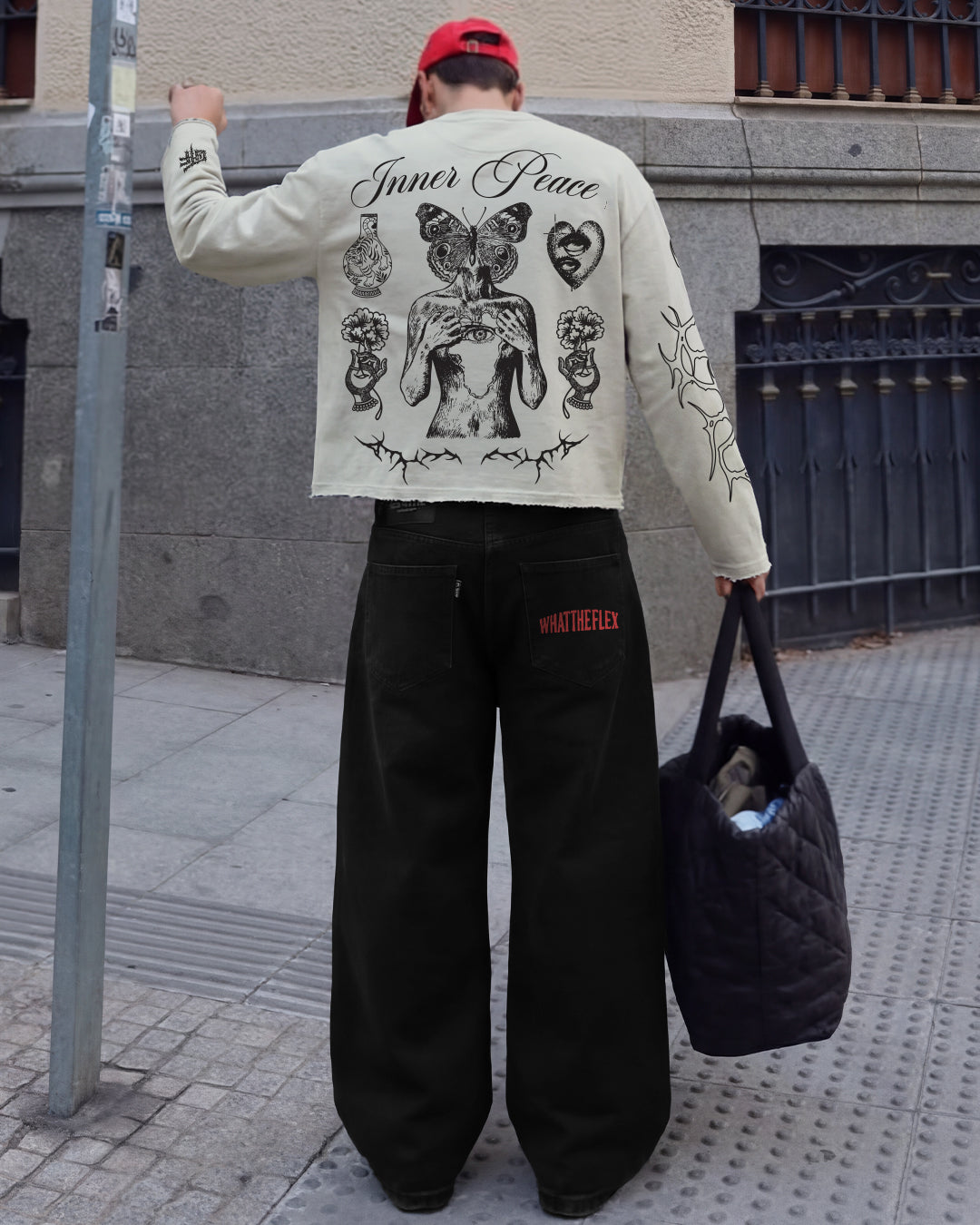 Veins Black Baggy Jeans