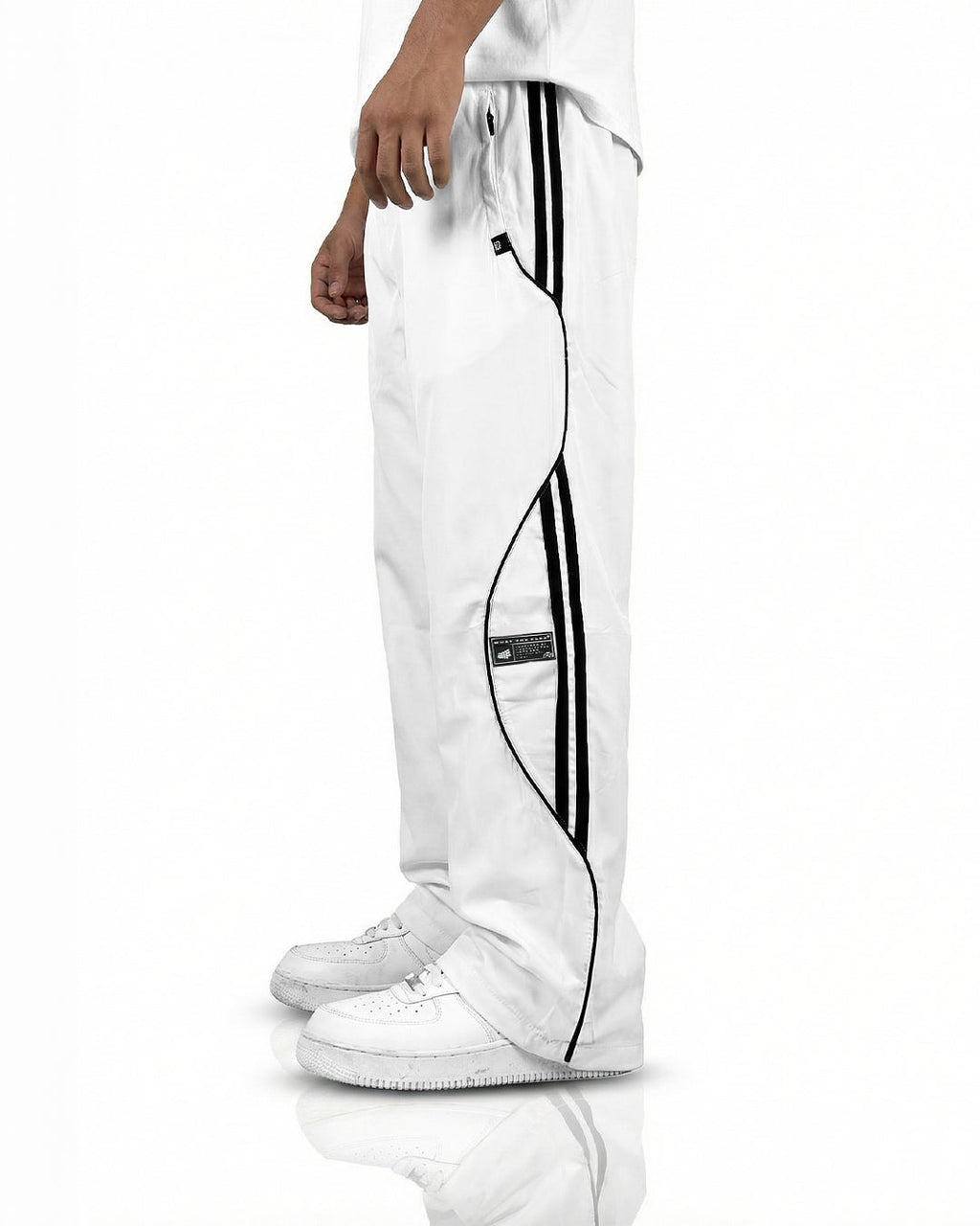 White Arc Parachute Pants