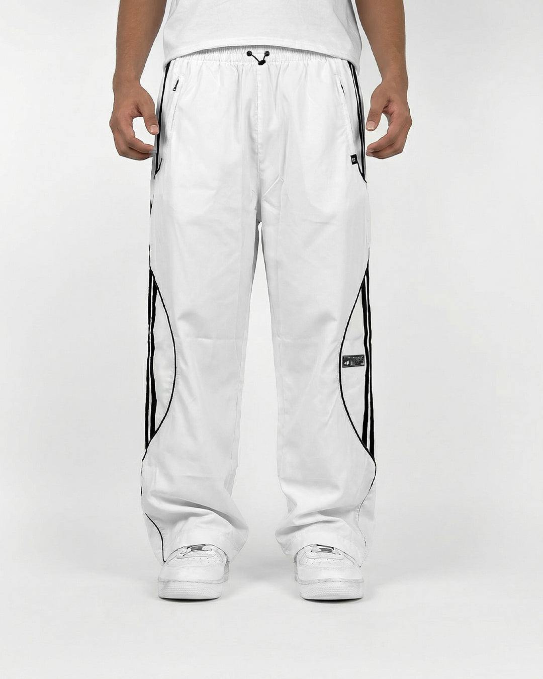 White Arc Parachute Pants