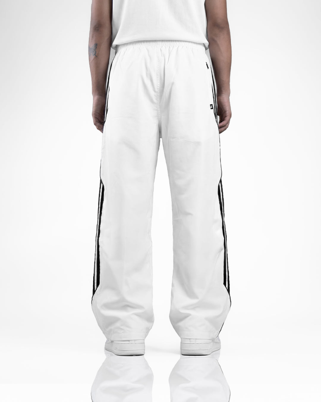 White Arc Parachute Pants