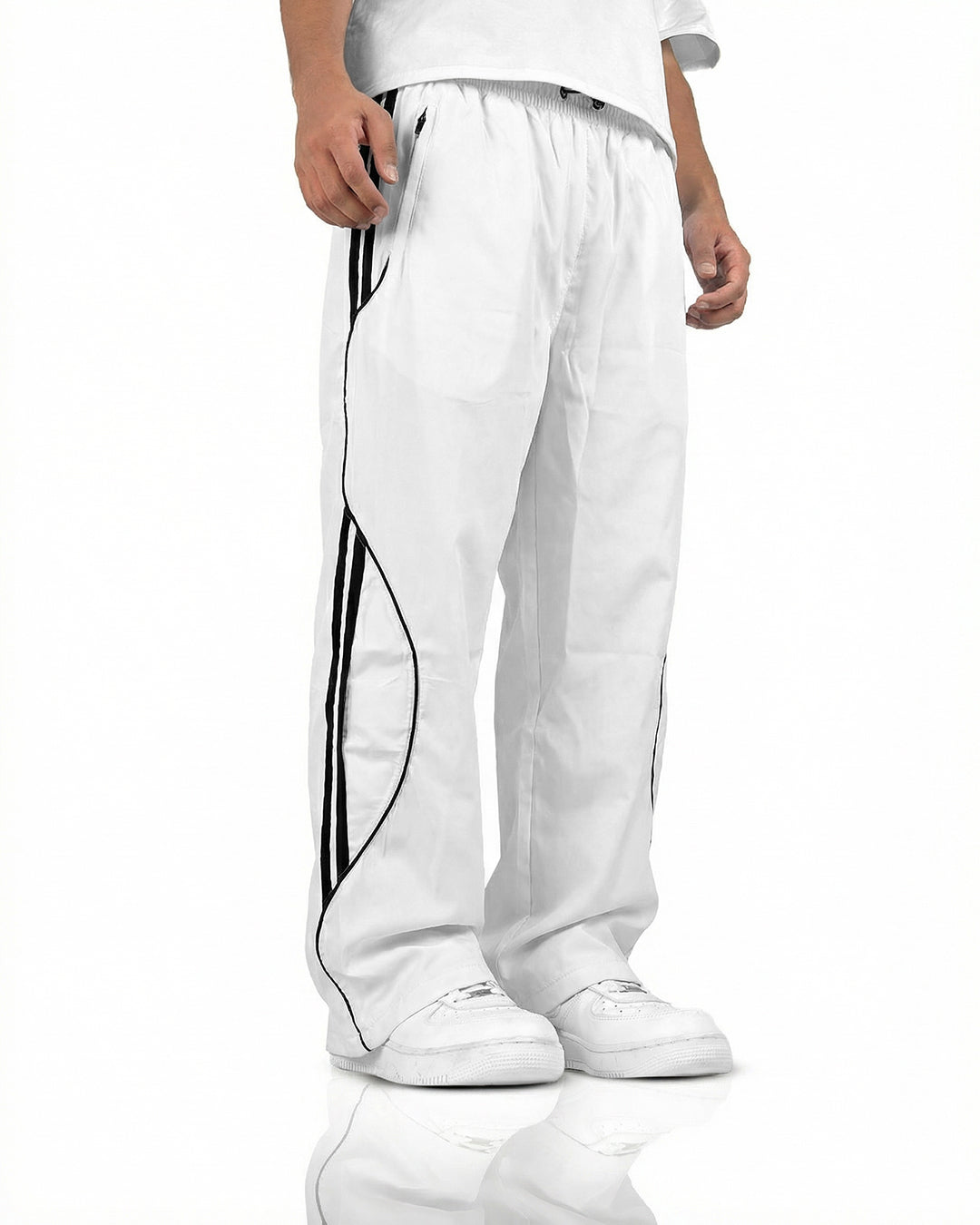 White Arc Parachute Pants