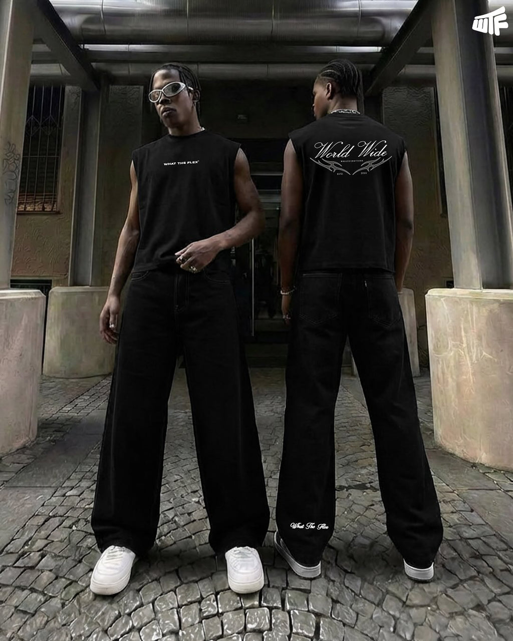 Inked Black Baggy Jeans