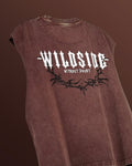 Wildside Brown Acid Wash Boxy Vest