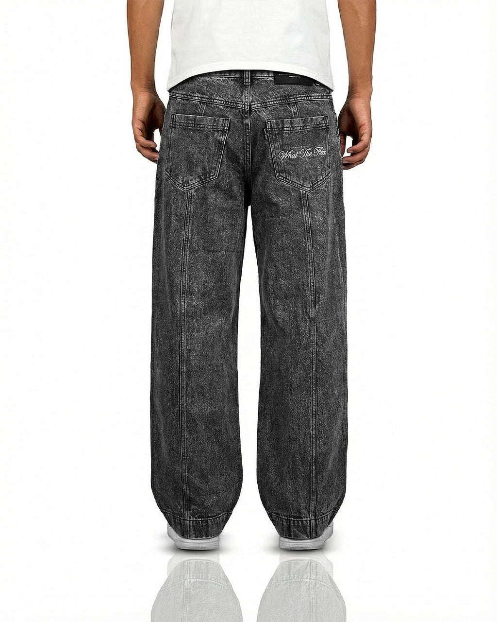 Zipper Denim Baggy Jeans
