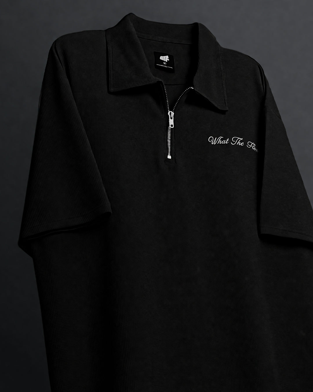 Ash Black Polo T-Shirt with Zip
