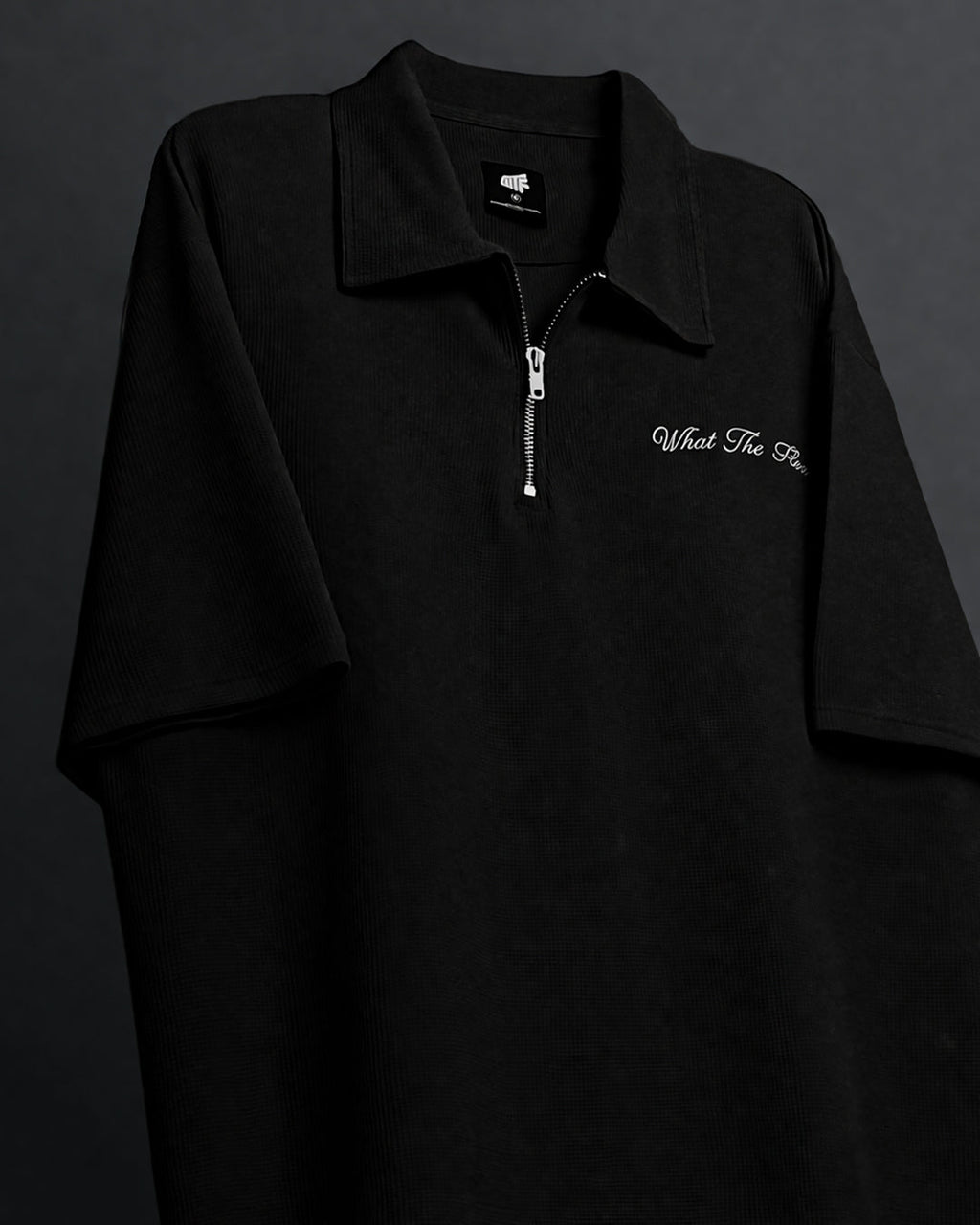 Ash Black Polo T-Shirt with Zip