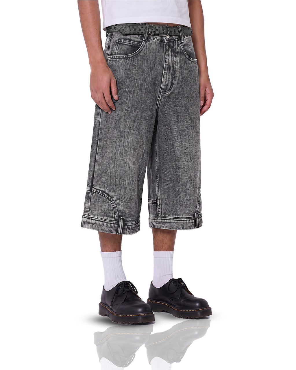 Flipped Grey Denim Jorts