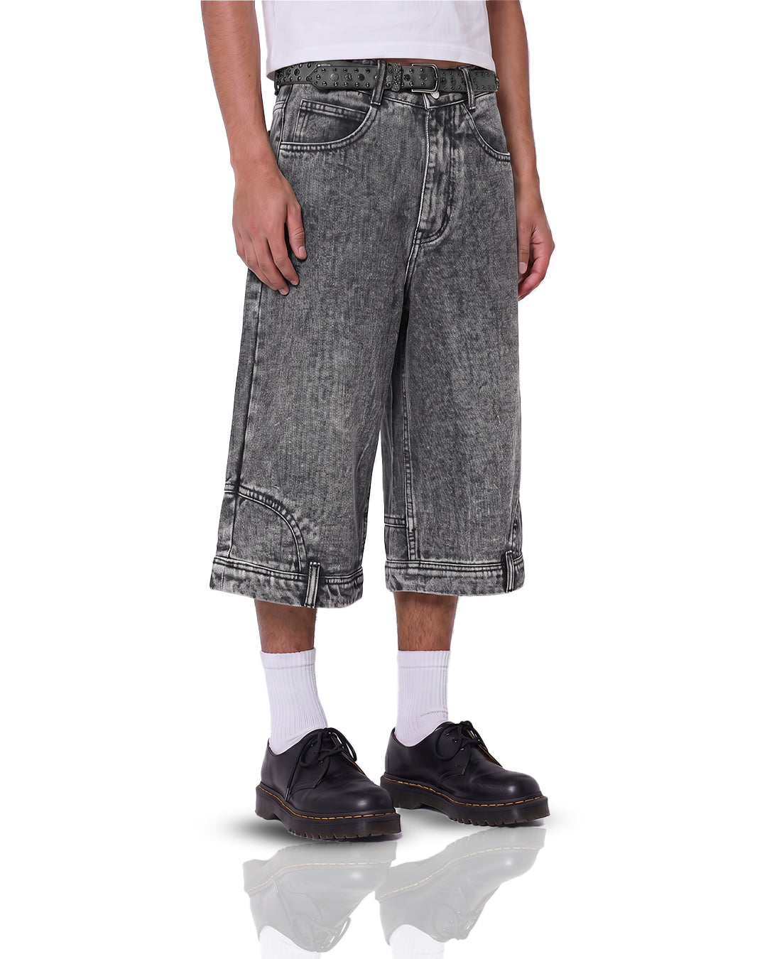 Flipped Grey Denim Jorts