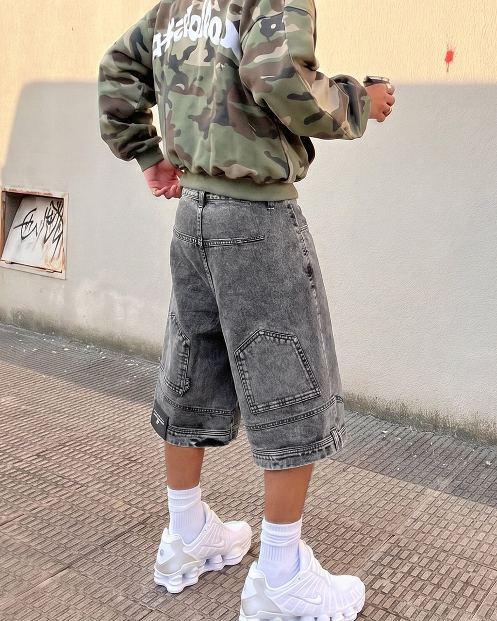 Flipped Grey Denim Jorts