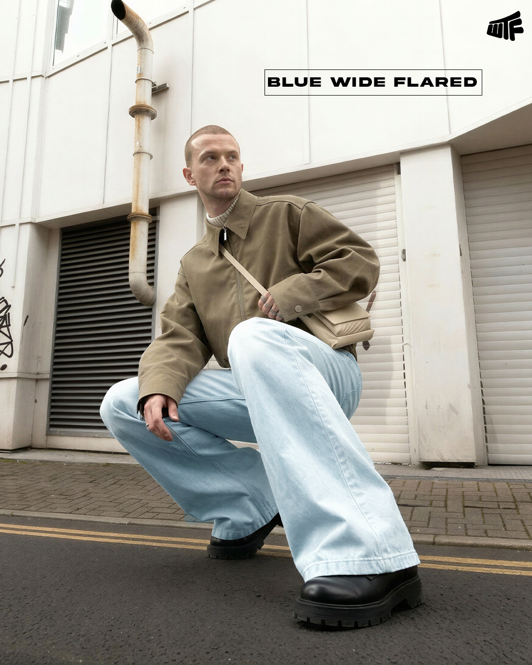 Blue Wide Flared Jeans