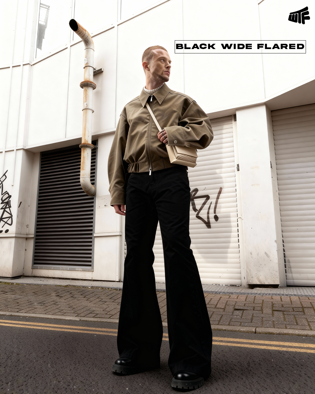 Black Wide Flared Jeans
