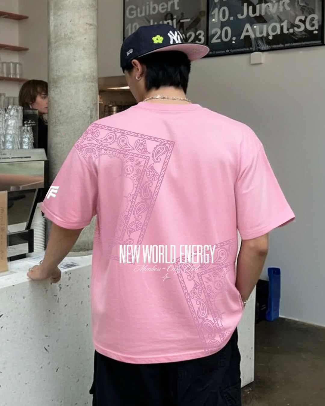 New World Energy Pink Oversized T-shirt