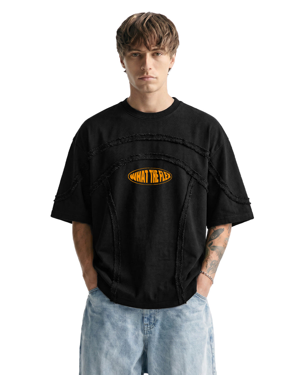 Offset Black Denim T-shirt