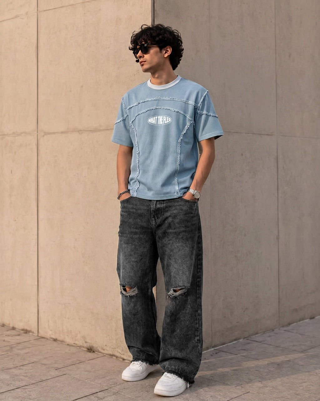 Offset Blue Denim T-shirt