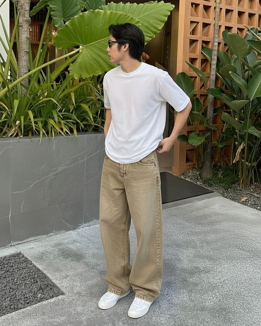 Rust Olive Baggy Jeans